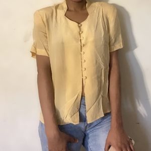 Pastel Silk Button Down Blouse
